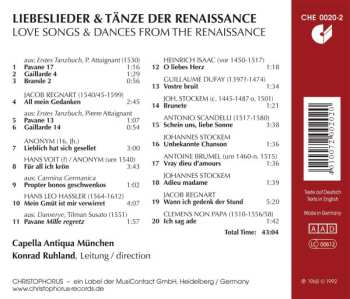 CD Konrad Ruhland: Liebeslieder & Tänze der Renaissance - Love songs & dances from the Renaissance - Capella Antiqua München / Konrad Ruhland