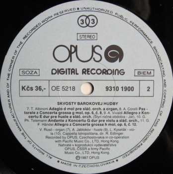 LP Capella Istropolitana: The Best Of The Baroque