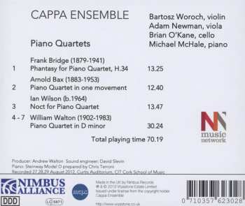 CD Cappa Ensemble:  Piano Quartets : Bridge, Bax, Wilson, Walton