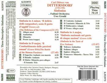 CD Carl Ditters von Dittersdorf: Sinfonias (The Delirium Of Composers / The Battle Of The Human Passions / In The Taste Of Five Nations)
