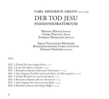 2CD Carl Heinrich Graun: Der Tod Jesu - Passion Cantata  