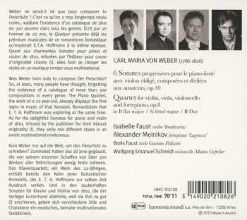 CD Carl Maria von Weber: Sonatas For Piano & Violin / Piano Quartet