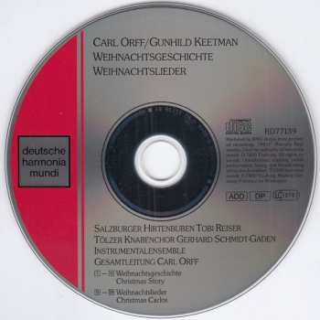 CD Carl Orff: Weihnachtsgeschichte / Weihnachtslieder