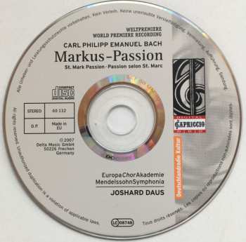 CD Carl Philipp Emanuel Bach: Markus-Passion