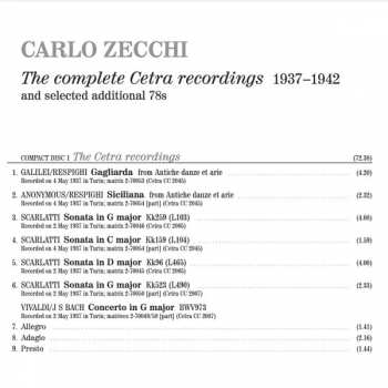 2CD Carlo Zecchi: The Complete Cetra Solo Recordings And Selected Additional 78s