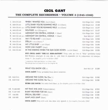 CD Cecil Gant: The Complete Recordings Volume 3 1945 -1946
