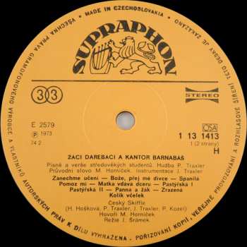LP Miroslav Horníček: Žáci Darebáci A Kantor Barnabáš, "Písně Žáků Darebáků"