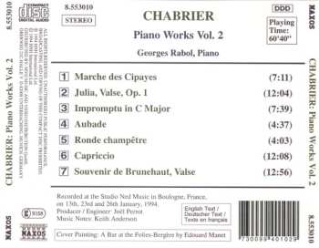 CD Emmanuel Chabrier: Piano Works Vol. 2