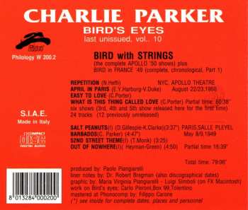 CD Charlie Parker: Bird's Eyes: Last Unissued, Vol. 10