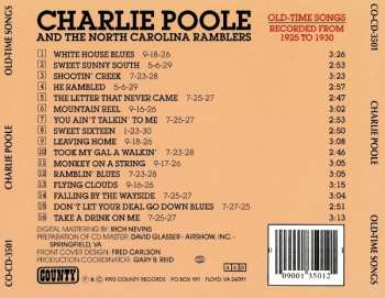 CD Charlie Poole And The North Carolina Ramblers: Old Time Songs Recorded From 1925 - 1930