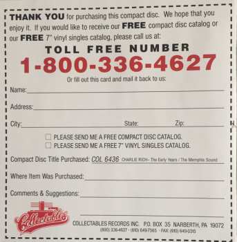 CD Charlie Rich: The Early Years / The Memphis Sound