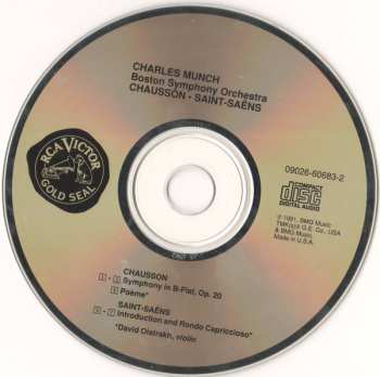 CD David Oistrach: Chausson: Symphony, Poeme • Saint-Saëns: Introduction And Rondo Capriccioso