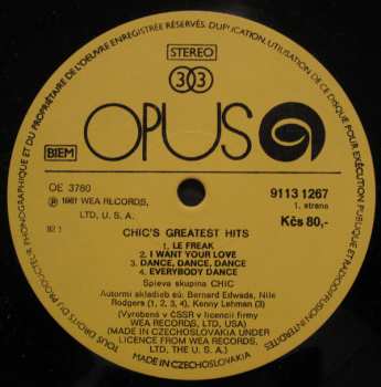 LP Chic: Les Plus Grands Succes De Chic = Chic's Greatest Hits