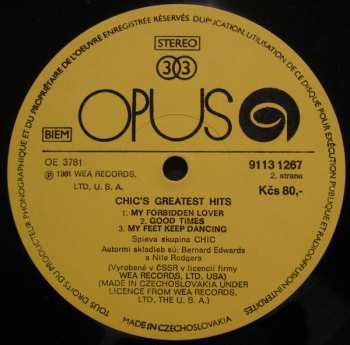 LP Chic: Les Plus Grands Succes De Chic = Chic's Greatest Hits