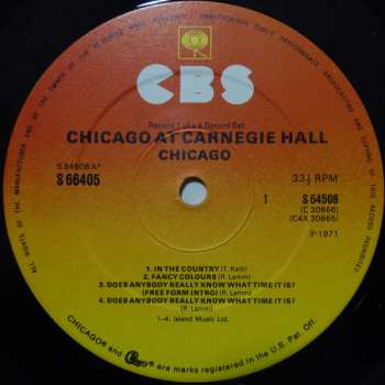 4LP/Box Set Chicago: Chicago At Carnegie Hall