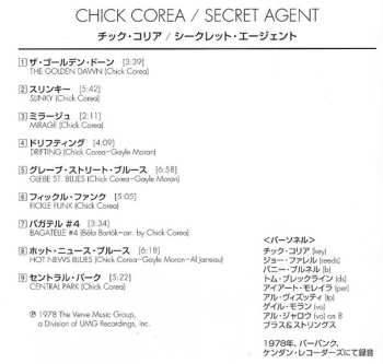 CD Chick Corea: Secret Agent