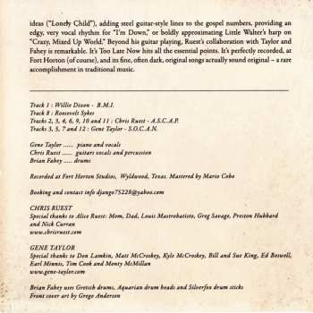 CD Gene Taylor: It's Too Late Now