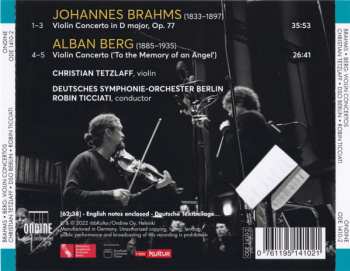 CD Johannes Brahms: Brahms/Berg Violin Concertos