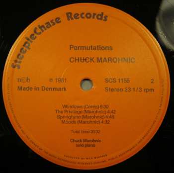 LP Chuck Marohnic: Permutations - Solo Piano