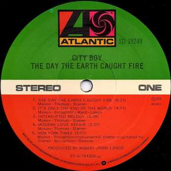 LP City Boy: The Day The Earth Caught Fire