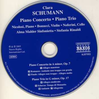 CD Clara Schumann: Piano Concerto • Piano Trio