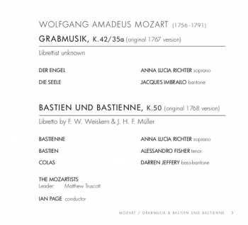CD The Mozartists: Grabmusik; Bastien Und Bastienne