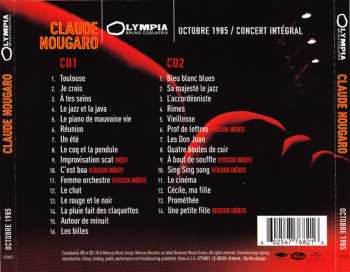 2CD Claude Nougaro: Octobre 1985 Concert Intégral