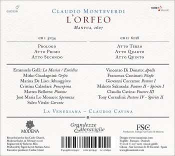 2CD/Box Set Claudio Monteverdi: L'Orfeo