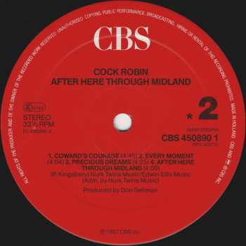 LP Cock Robin: After Here Through Midland