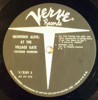 CD Coleman Hawkins: Hawkins Alive At The Village Gate - Uhqcd