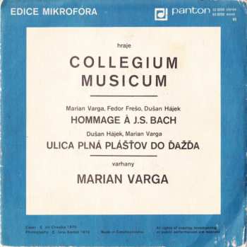 SP Collegium Musicum: Hommage À J. S. Bach / Ulica Plná Plášťov Do Dažďa