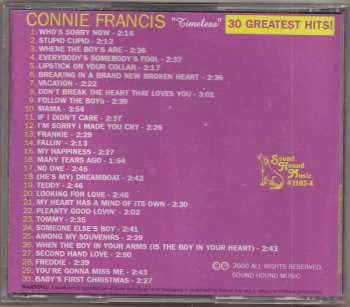 CD Connie Francis: "Timeless" 30 Biggest Hits