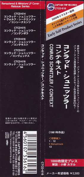 CD Conrad Schnitzler: Context LTD