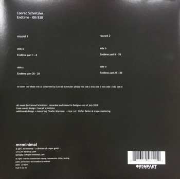 2LP Conrad Schnitzler: Endtime - 00/830 (Mix Solos)