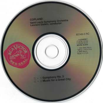 CD Aaron Copland: Symphony No. 3 - Music For A Great City