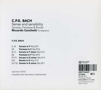 CD Carl Philipp Emanuel Bach: Sense & Sensibility - Sonatas, Fantasias & Rondo