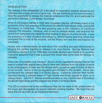 CD Curtis Mosby: Recorded On The West Coast And London - 1924-1939