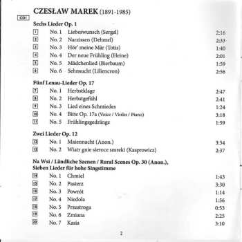 2CD Czeslaw Marek: Songs & Choral Music
