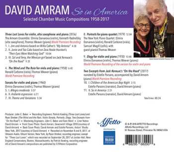 CD David Amram: So In America: Selected Chamber Music Compositions 1958-2017