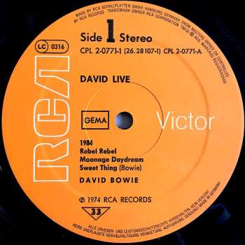 2LP David Bowie: David Live