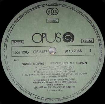 LP David Bowie: Never Let Me Down