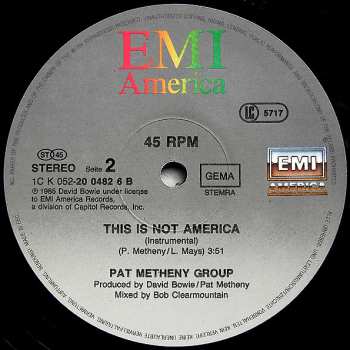 LP David Bowie: This Is Not America (Theme From The Original Motion Picture, The Falcon And The Snowman)