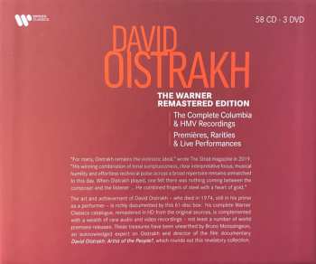 58CD/3DVD/Box Set David Oistrach: The Warner Remastered Edition - (The Complete Columbia & HMV Recordings / Premieres, Rarities & Live Performances)