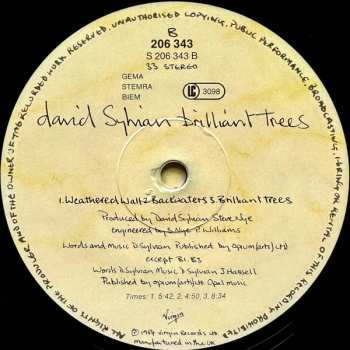 LP David Sylvian: Brilliant Trees