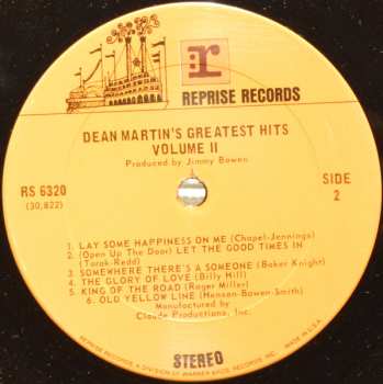 LP Dean Martin: Dean Martin's Greatest Hits! Volume 2