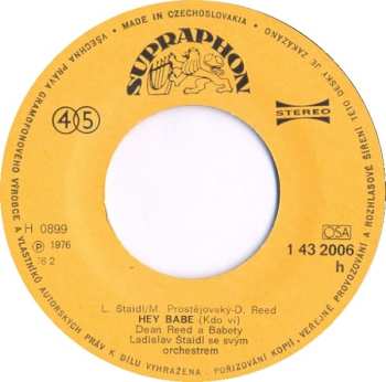 SP Dean Reed: Hey Babe / For Baby