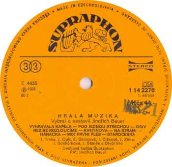 LP Dechová Hudba Supraphon: Hrála Muzika