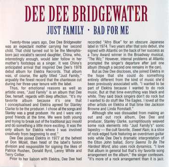 CD Dee Dee Bridgewater: Just Family / Bad For Me
