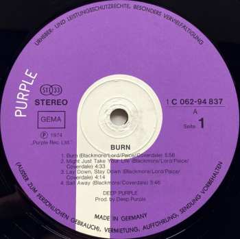 LP Deep Purple: Burn