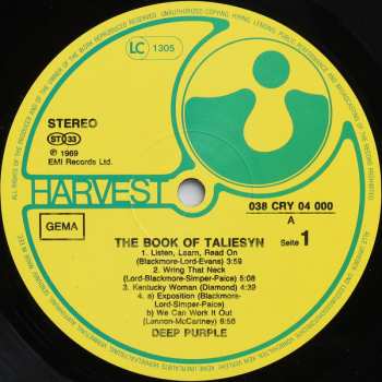 LP Deep Purple: The Book Of Taliesyn